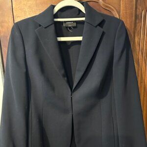 Navy Akris double-faced wool jacket, size 10